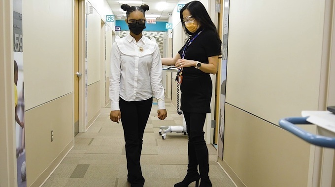 Dr. Christina Master with patient