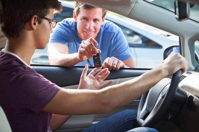 Teen in car