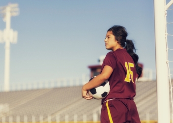 female college soccer player